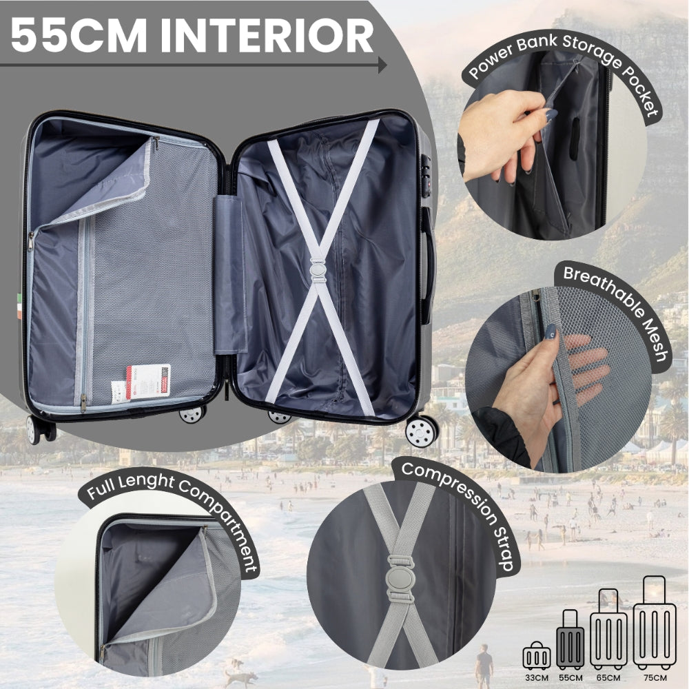 Roma Hardshell Luggage Set on 360° Spinner Wheels with TSA Lock and Protective Cover
