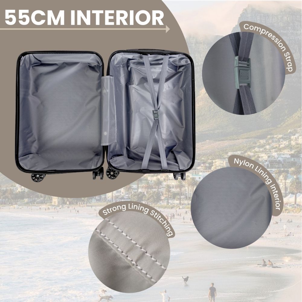 Miami Hard Shell Carry-On Suitcase with 360 Spinner Wheels – Gold