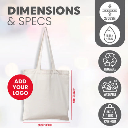 CAN02 - Bolsa de algodón reutilizable Protea | 270 g/m², 18 l