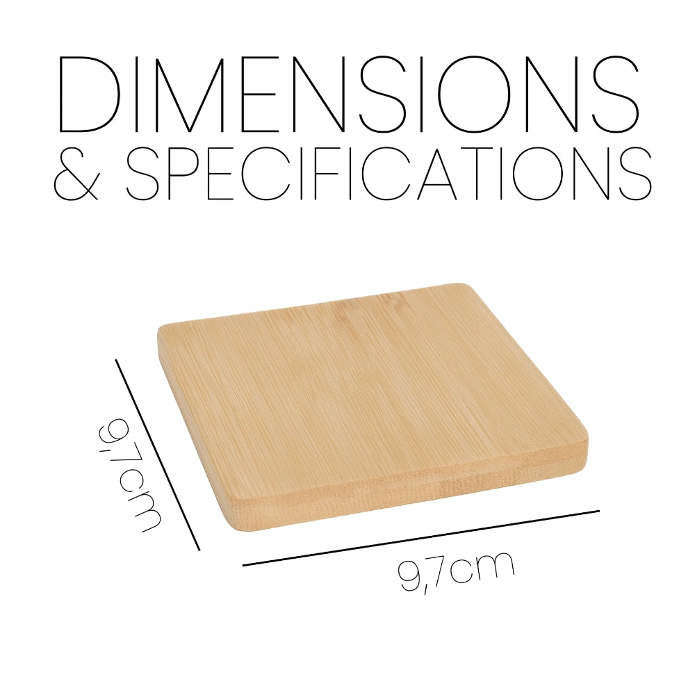Premium Bamboo Coasters for Drinks – 4 Piece Set, Round or Square Styles