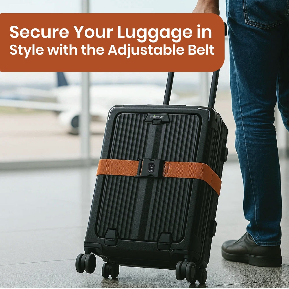 Travel Lightweight Polyester Suitcase Belt with Lock