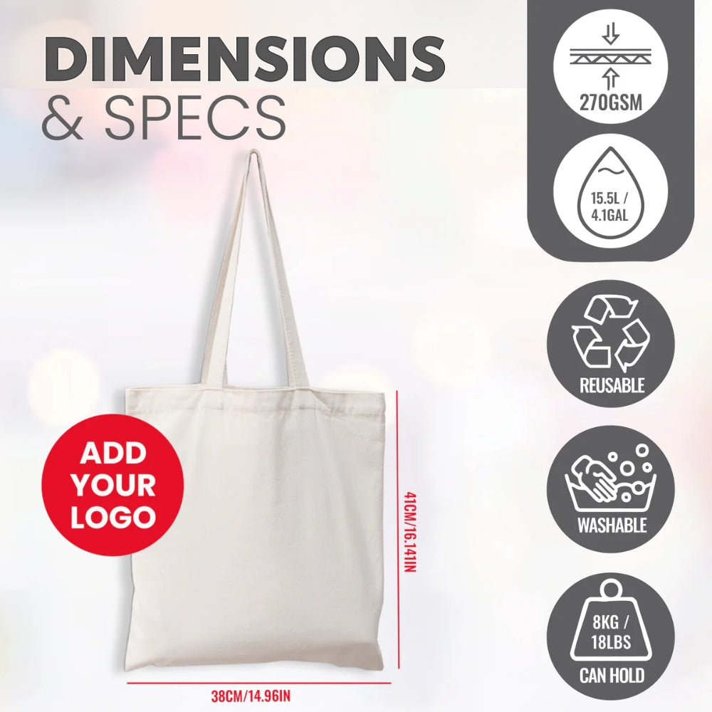 CAN02-ILN - "I Love Namibia" Reusable Cotton Tote Bag | 270GSM, 18L