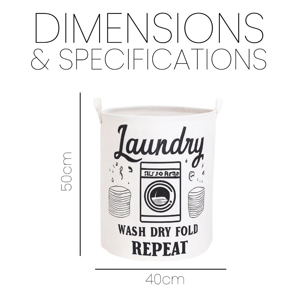 Cotton Laundry Basket – Fabric Bag with Fun Printed Designs, 3 Colours