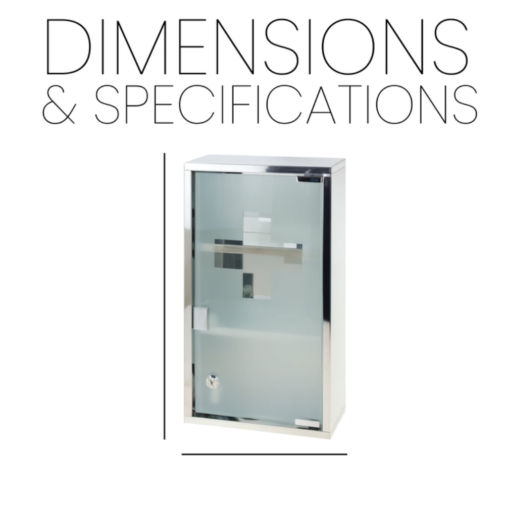 Wall Mounted Medicine Cabinet – Frosted Glass with 3 Shelves Pill Cabinet