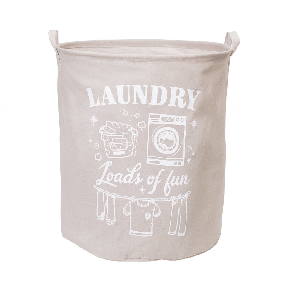 Cotton Laundry Basket – Fabric Bag with Fun Printed Designs, 3 Colours