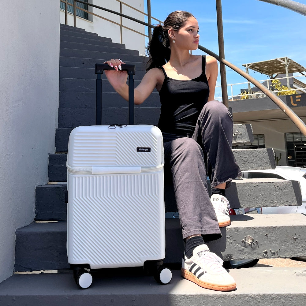 Tokyo Smart 55cm Hardshell Carry-On with Laptop Compartment – Pure White