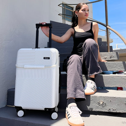Tokyo Smart 55cm Hardshell Carry-On with Laptop Compartment – Pure White