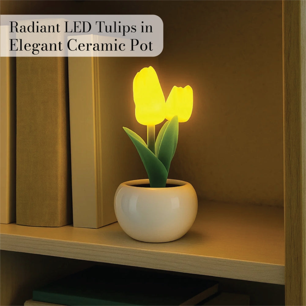LED Artificial Tulip Pot Plant Light – Decorative Home Accent - 3 Colours