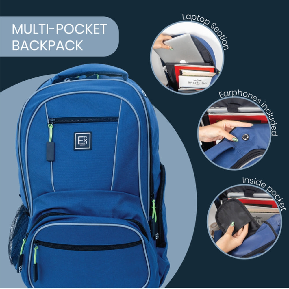 Laptop Backpack for Students - Navy Design