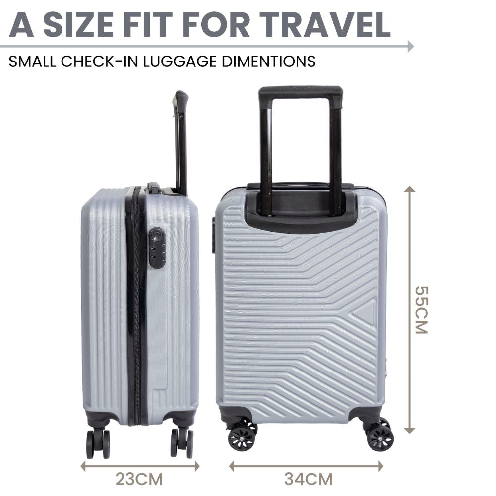 Miami Hard Shell Carry-On Suitcase with 360 Spinner Wheels – Silver