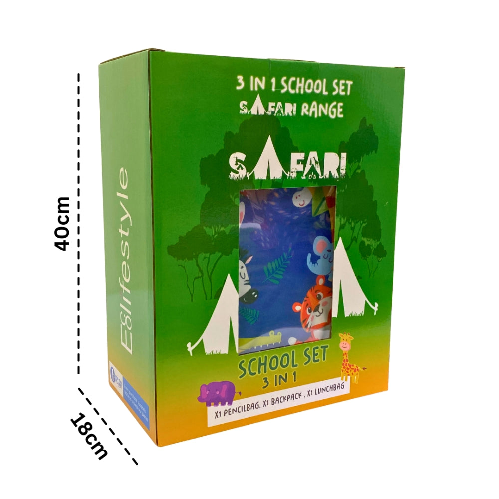 Junior Safari Backpack Set – 3-in-1 with Lunch & Pencil Bag