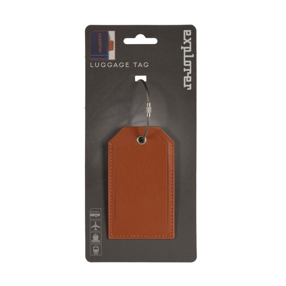 Leather Lightweight Luggage Travel Tag with Iron Wire Lock