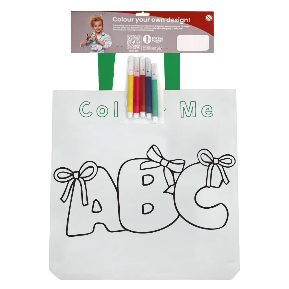KCT-01 - Kids Colouring Reusable Non-Woven Shopping Bag | 50GSM, 8L