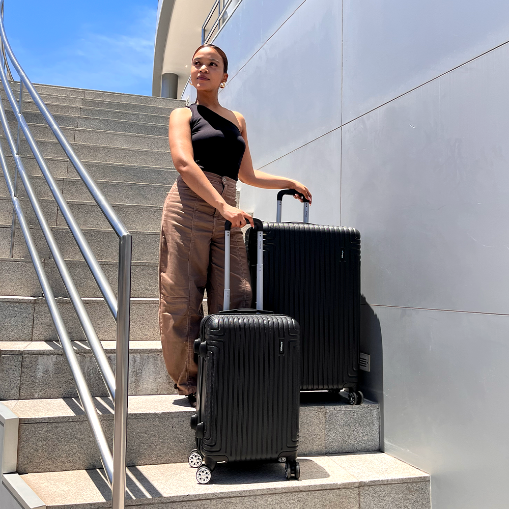 Madrid 2-Piece Hardshell Luggage Set (55cm & 75cm) – Matte Black