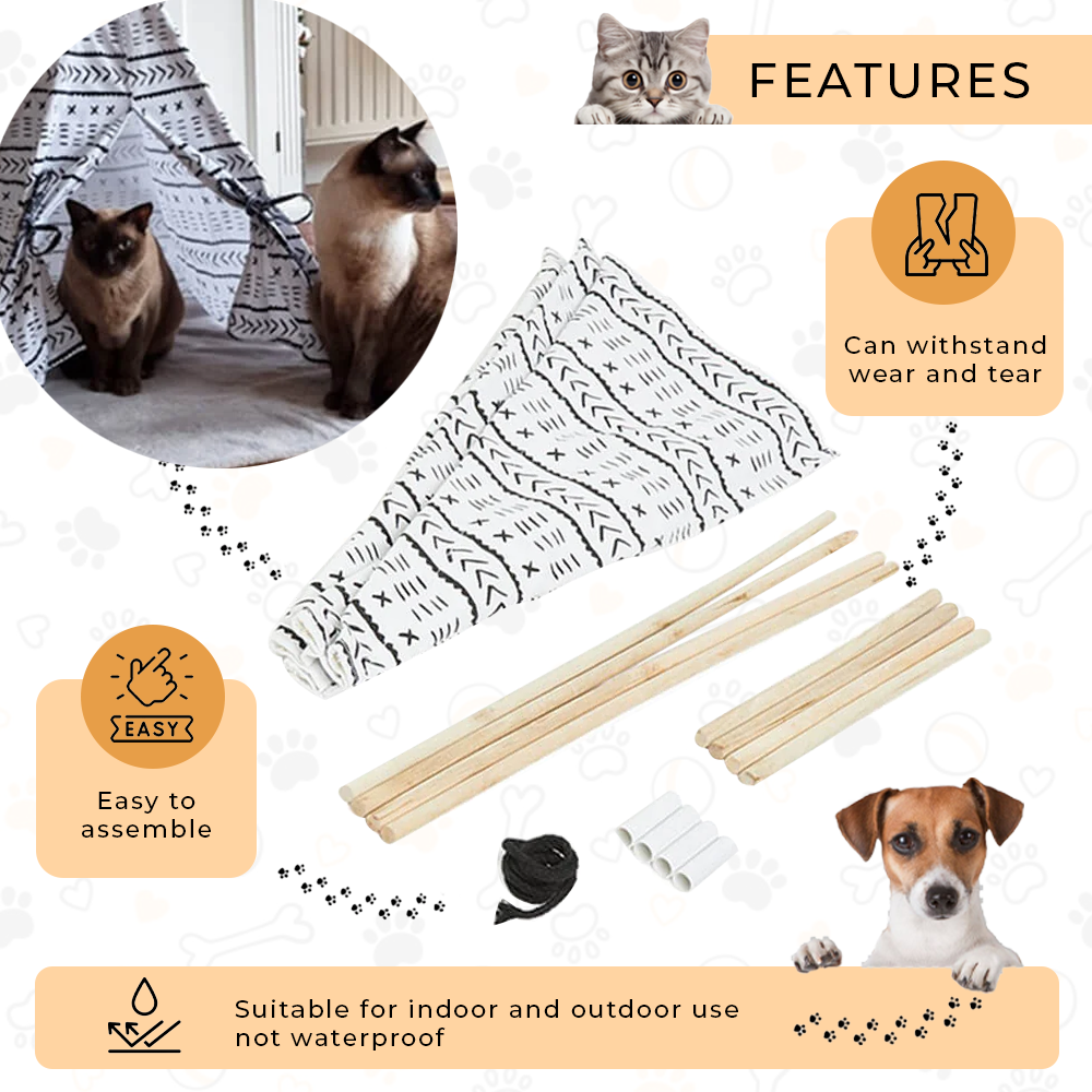 Natural Pet Tipi Tent