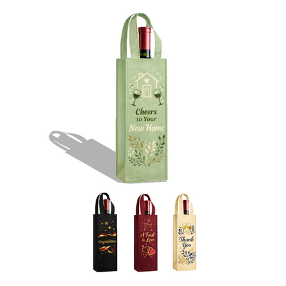 WC01 - Reusable Non-Woven Single Wine Bottle Bag | 70GSM, 3.5L