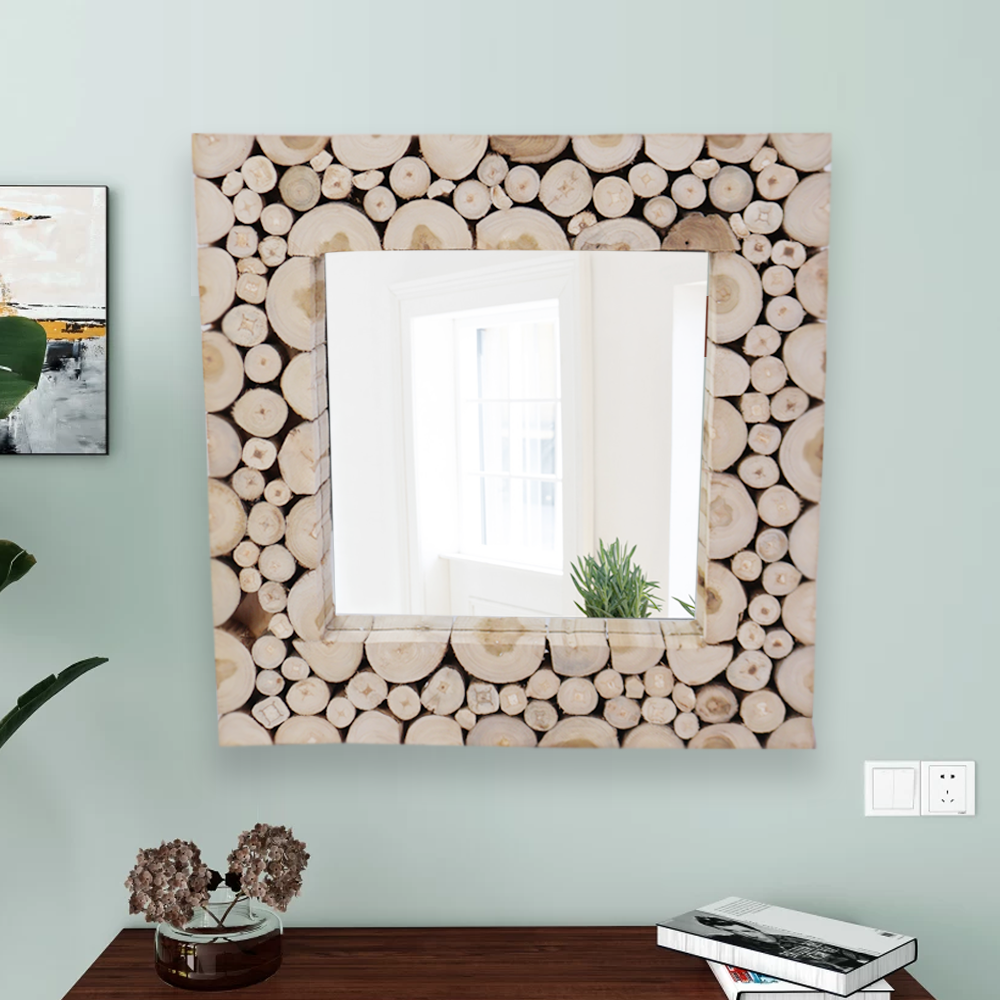 Natural Teak Mirror - Square