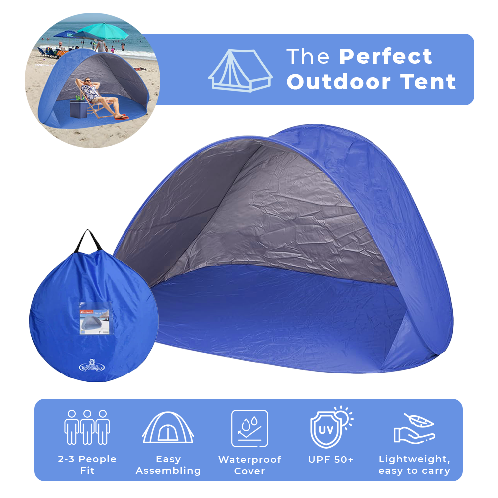 Beach Pop Up Tent UV 50+ for 2 People