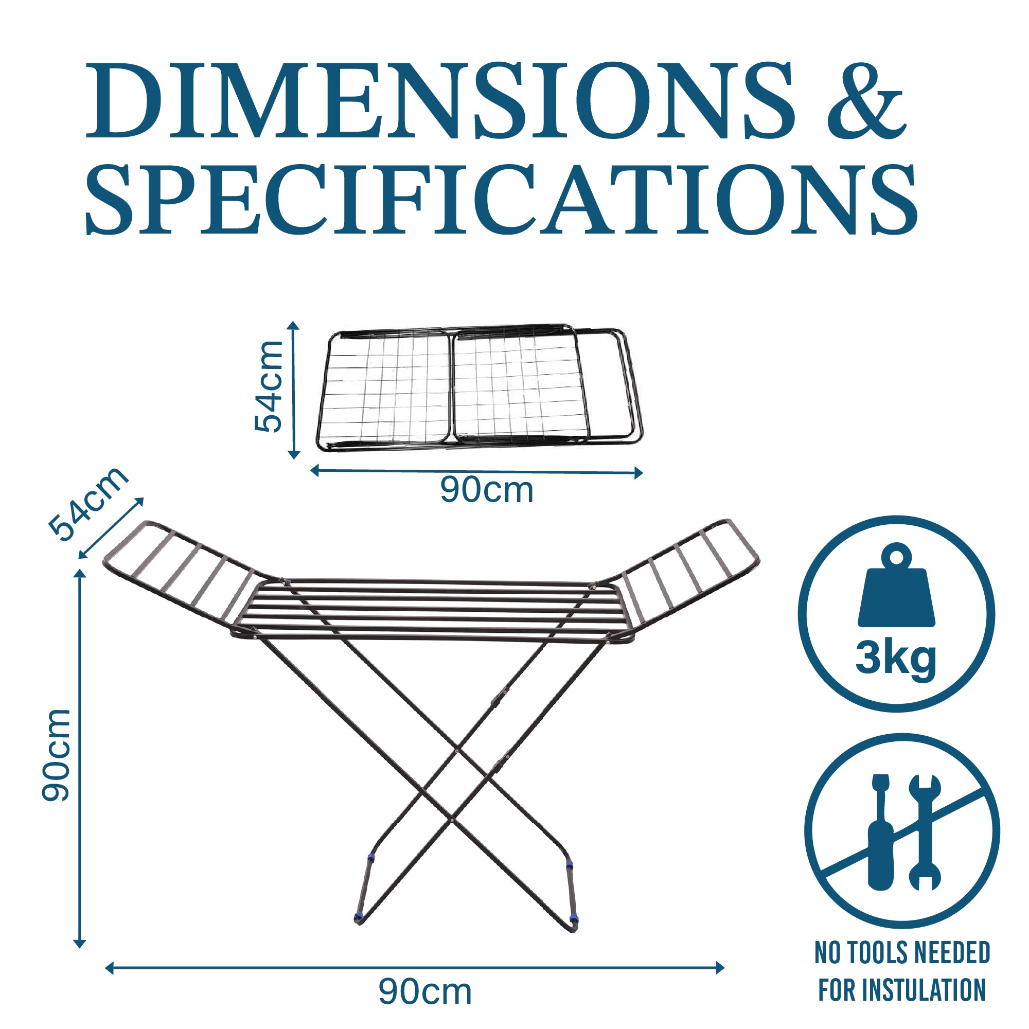 Foldable Clothes Drying Rack – 1.8m Drying Space Washing Line, Laundry Rack