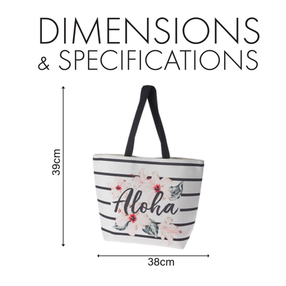Beach Bag with Aloha Print and Floral Design