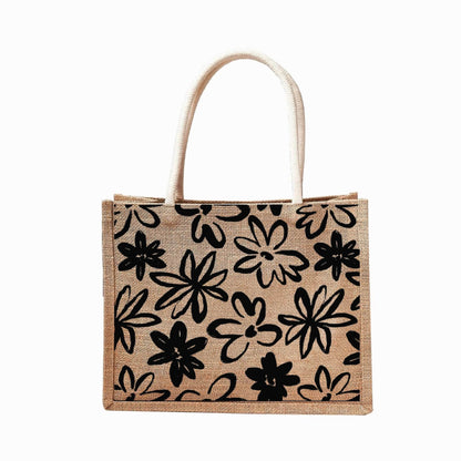 Assorted Print Reusable Jute Tote Bag | 300GSM, 18L