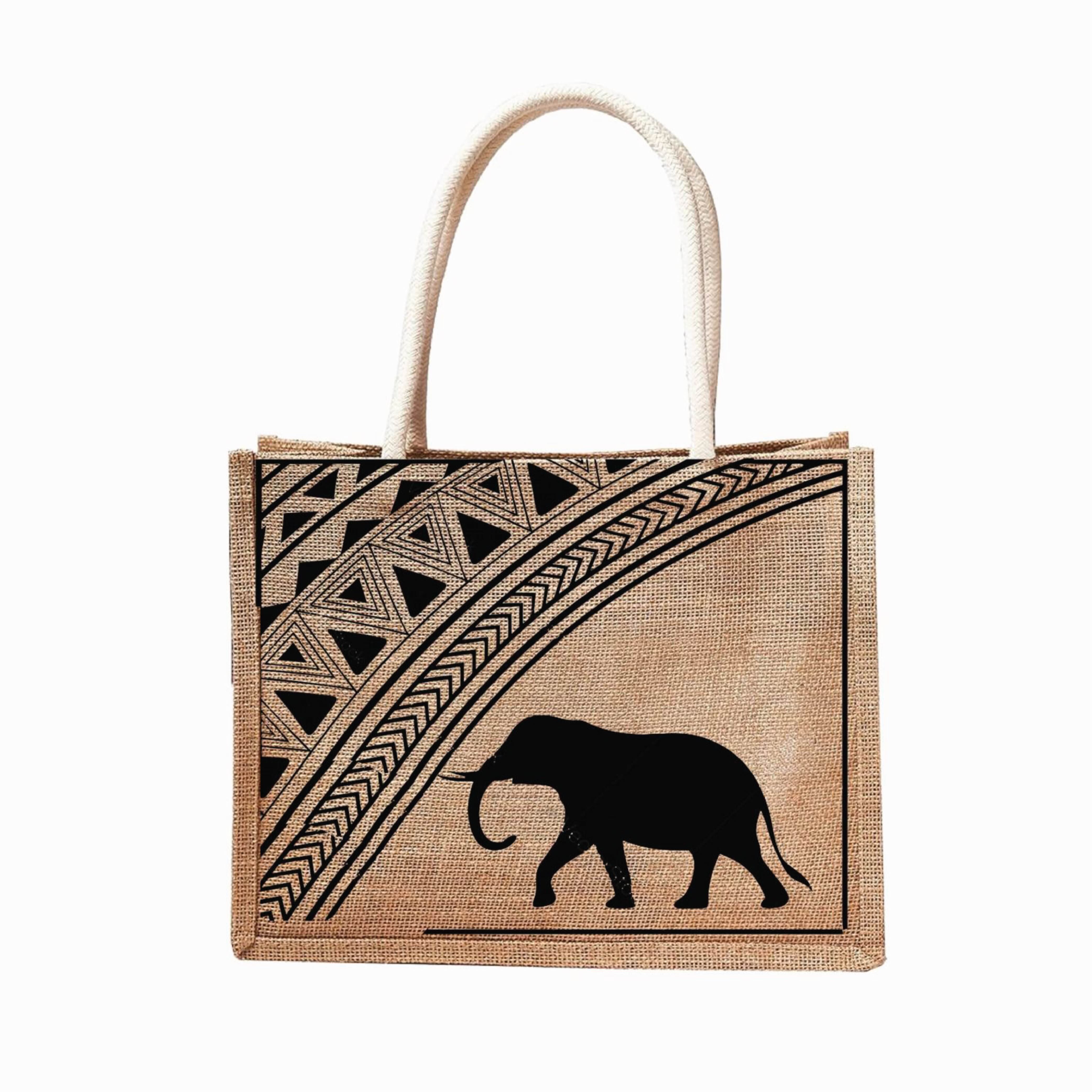 Savanna Print Reusable Jute Tote Bag | 300GSM, 18L