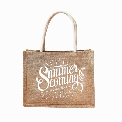 Assorted Print Reusable Jute Tote Bag | 300GSM, 18L