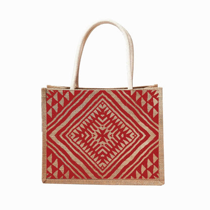 Assorted Print Reusable Jute Tote Bag | 300GSM, 18L