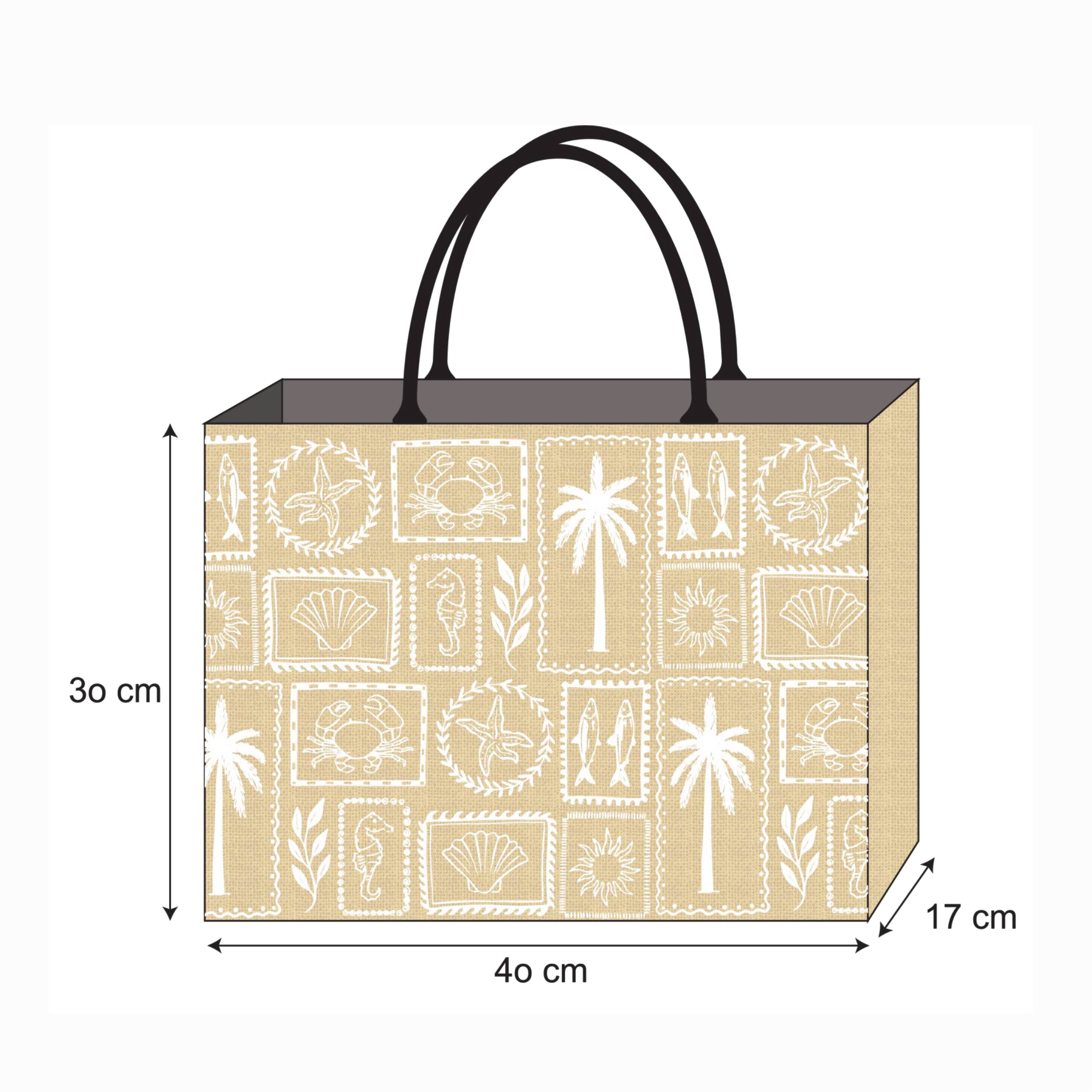 Savanna Print Reusable Jute Tote Bag | 300GSM, 18L
