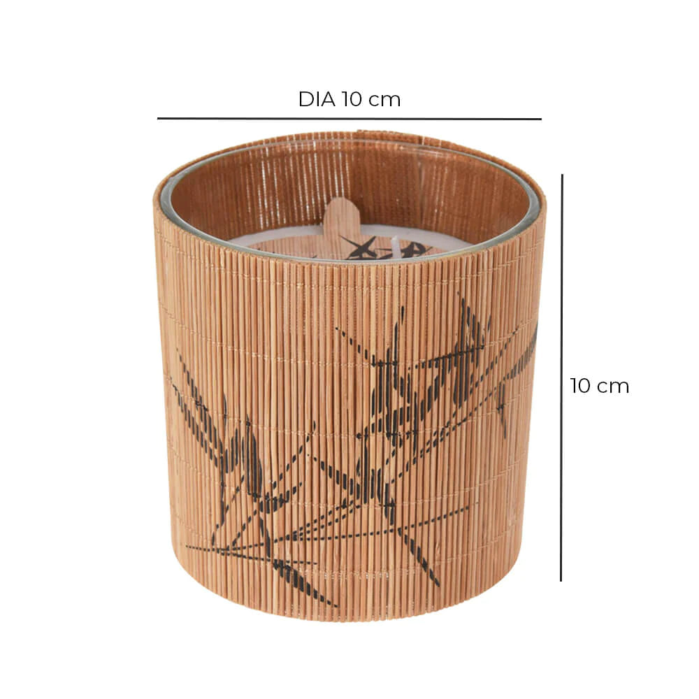 Natural Bamboo Wrapped Candle - Sandalwood Scent