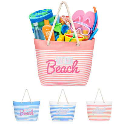 Striped Beach Bag with Rope Handles
