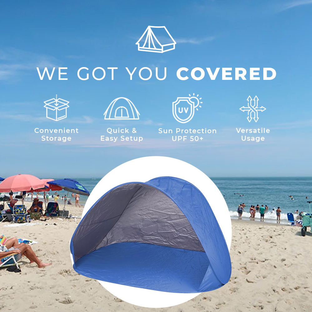 Beach Pop Up Tent UV 50+ for 2 People