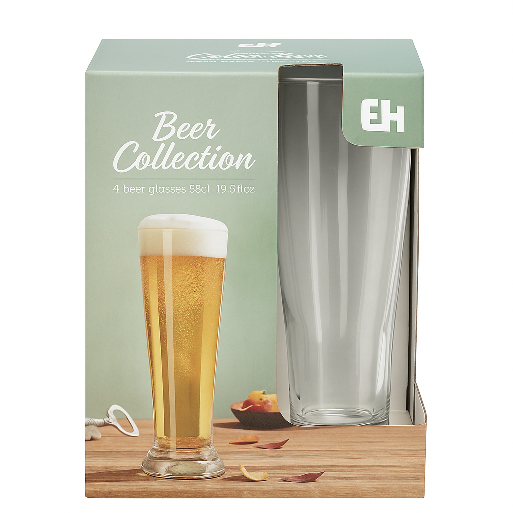 4-Piece Beer Glass Set – 380ml