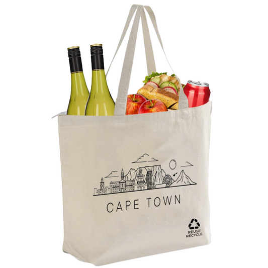 CAN-C03-CPT - Cape Town Reusable Insulated Canvas Cooler Tote Bag  | 270GSM, 27L