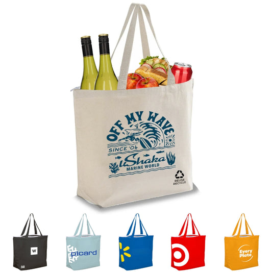 CAN03 - Plain Reusable Insulated Canvas Cooler Tote Bag | 270GSM, 27L