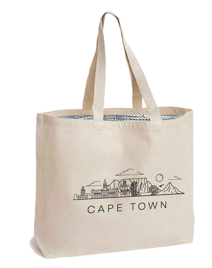 CAN-C03-CPT - Bolsa térmica reutilizable de lona de Ciudad del Cabo | 270 g/m², 27 l