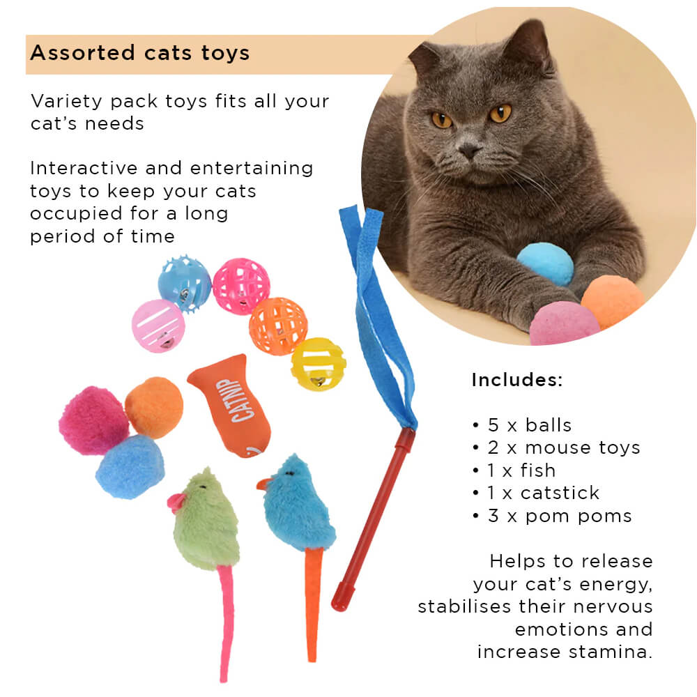 Cat Toys Kit: Scratch Mat and Toys