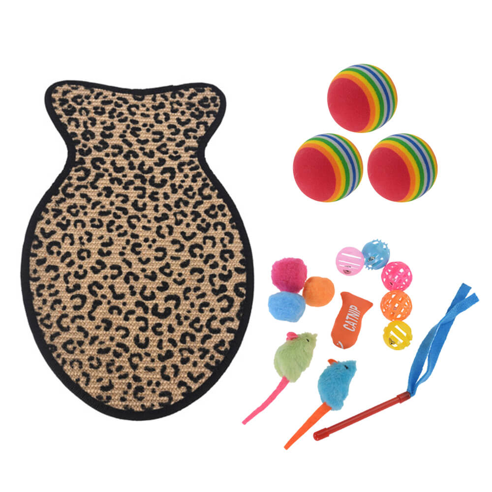 Cat Toys Kit: Scratch Mat and Toys