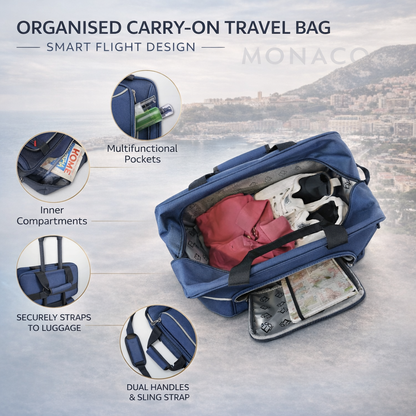Monaco Soft Luggage Set of 4 Pieces - Navy Blue