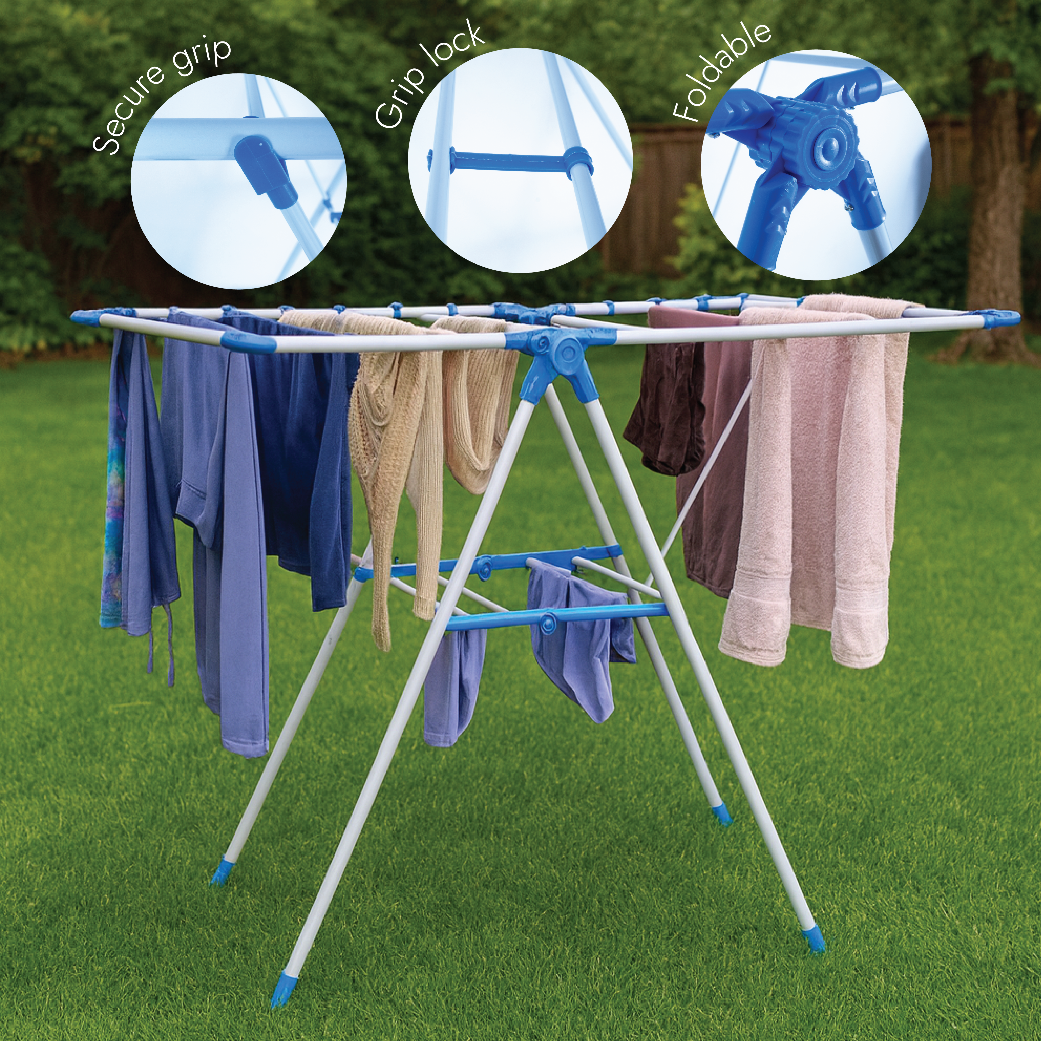 Standing Clothes Drying Rack – 1.65 Meter Foldable Design