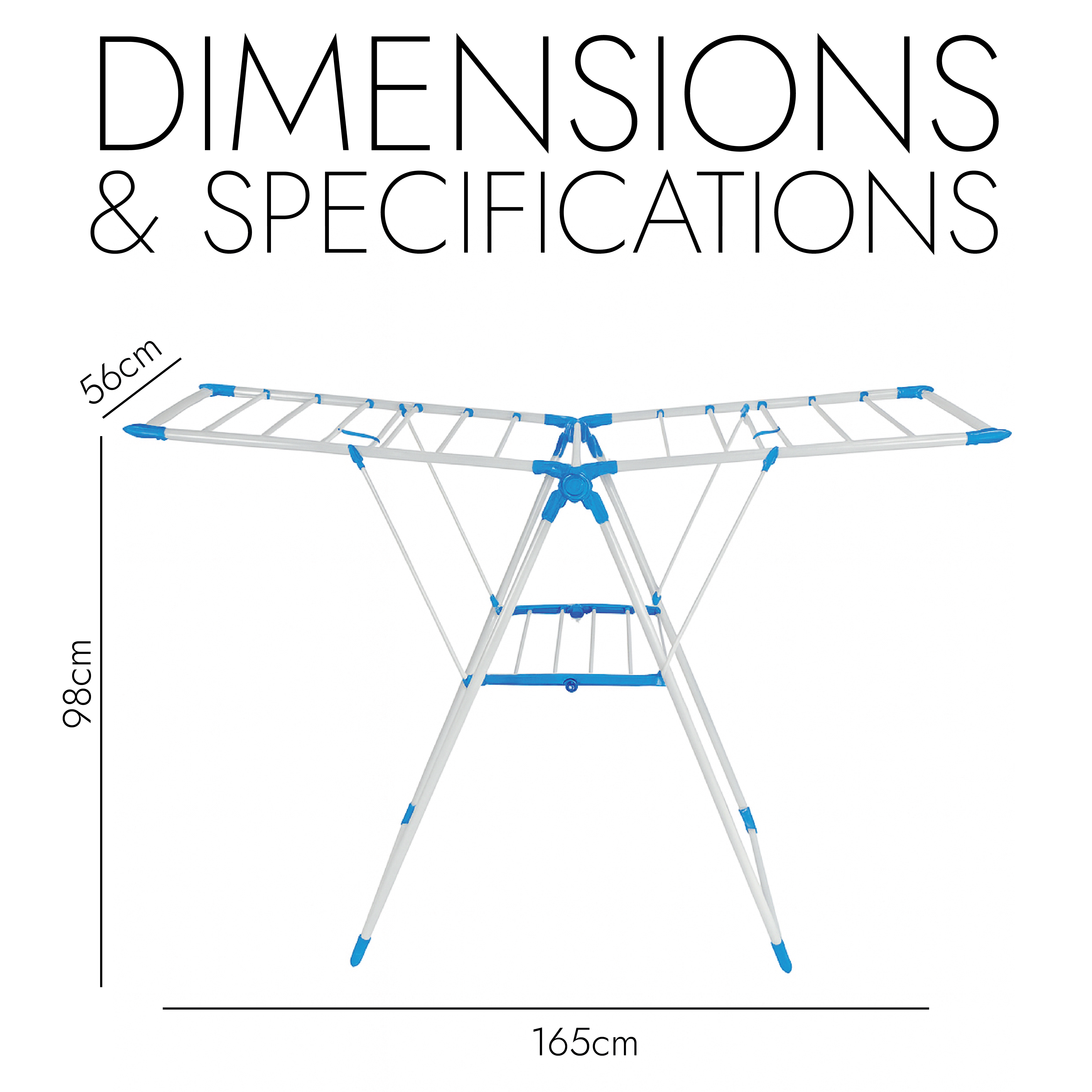 Standing Clothes Drying Rack – 1.65 Meter Foldable Design