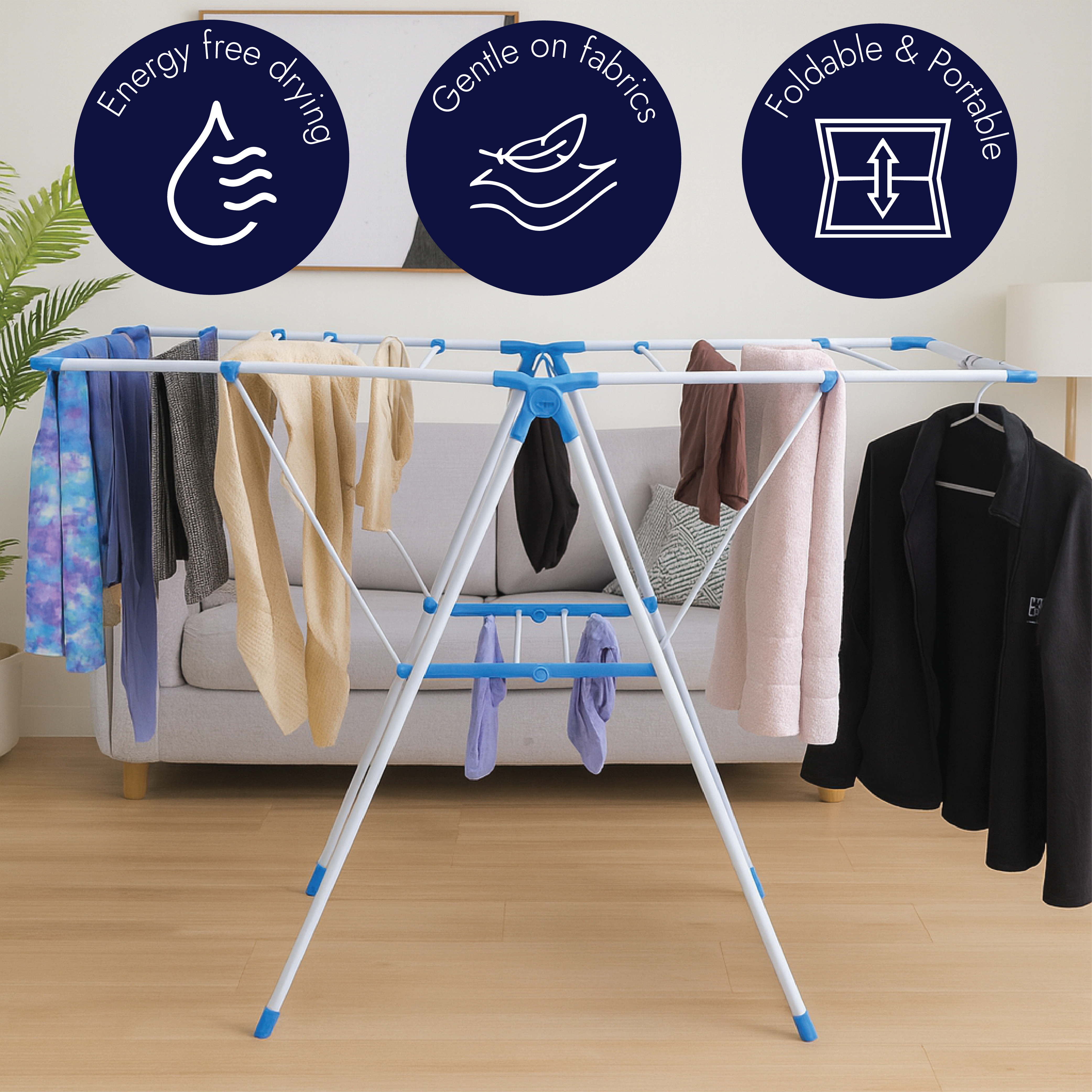 Standing Clothes Drying Rack – 1.65 Meter Foldable Design