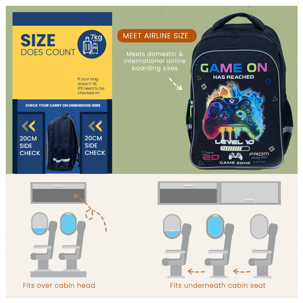 Game On Backpack | Gaming School Bag with Controller Print