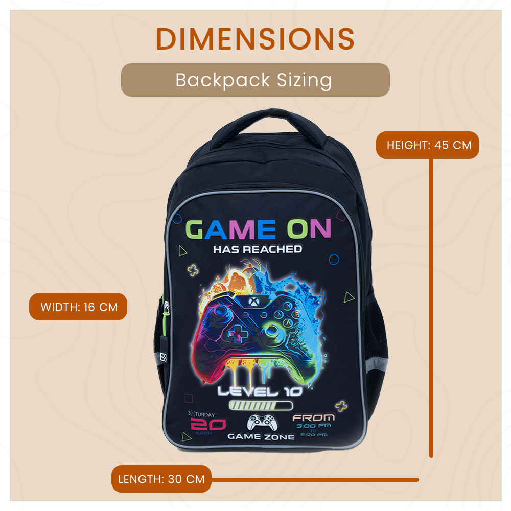 Game On Backpack | Gaming School Bag with Controller Print