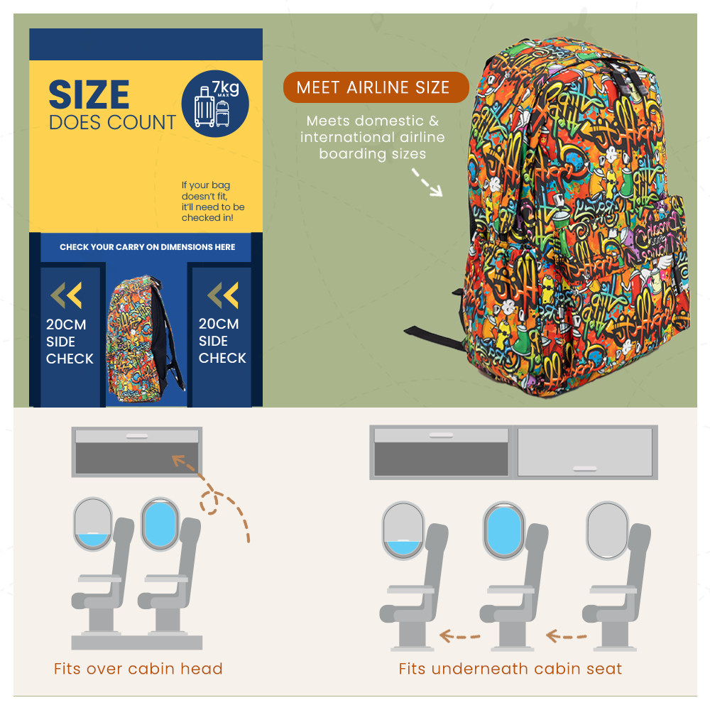 Graffiti Backpack | Colourful Urban School Bag with Street Art Design