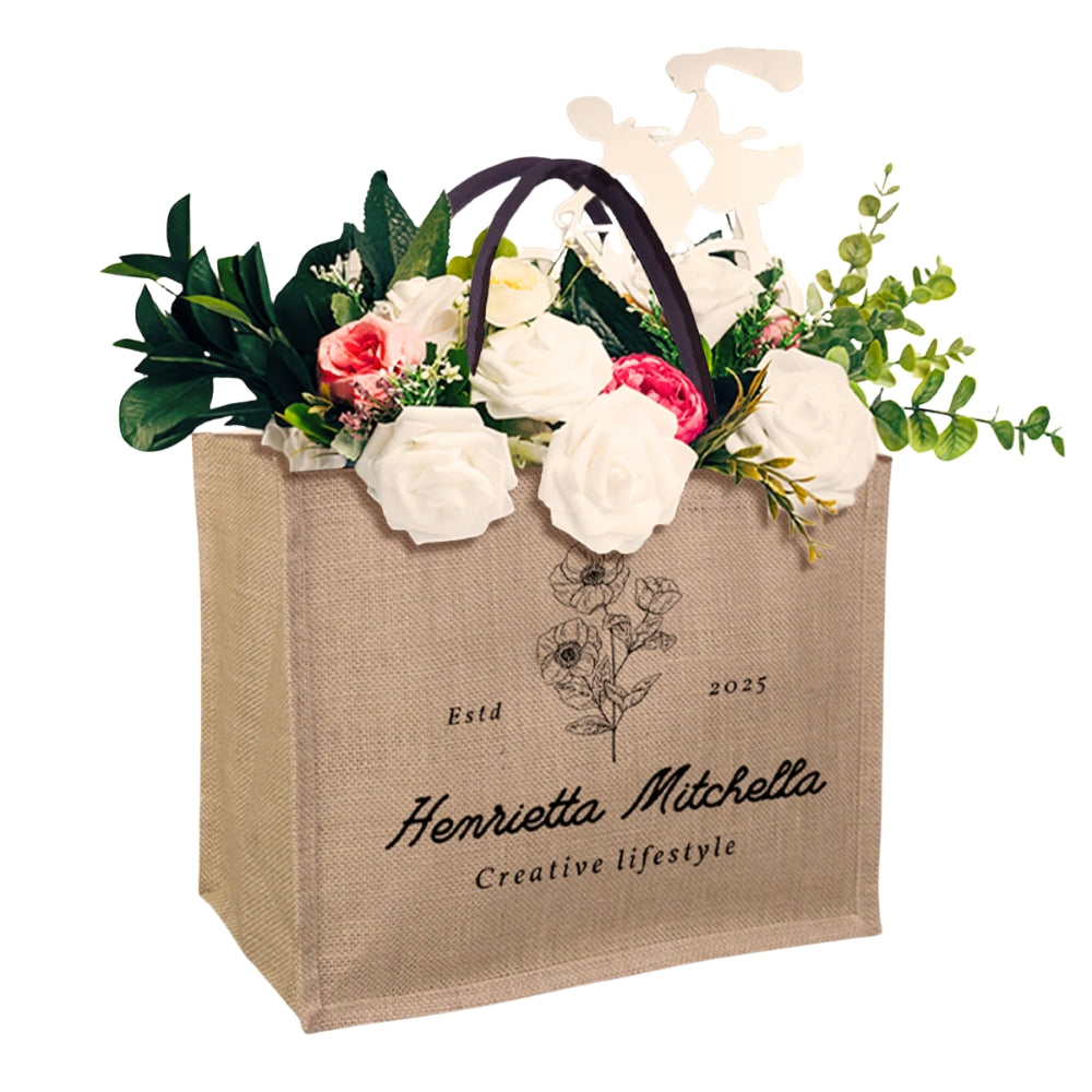 JUTE01-PLN - Plain Reusable Jute Tote Bag | 300GSM, 18L