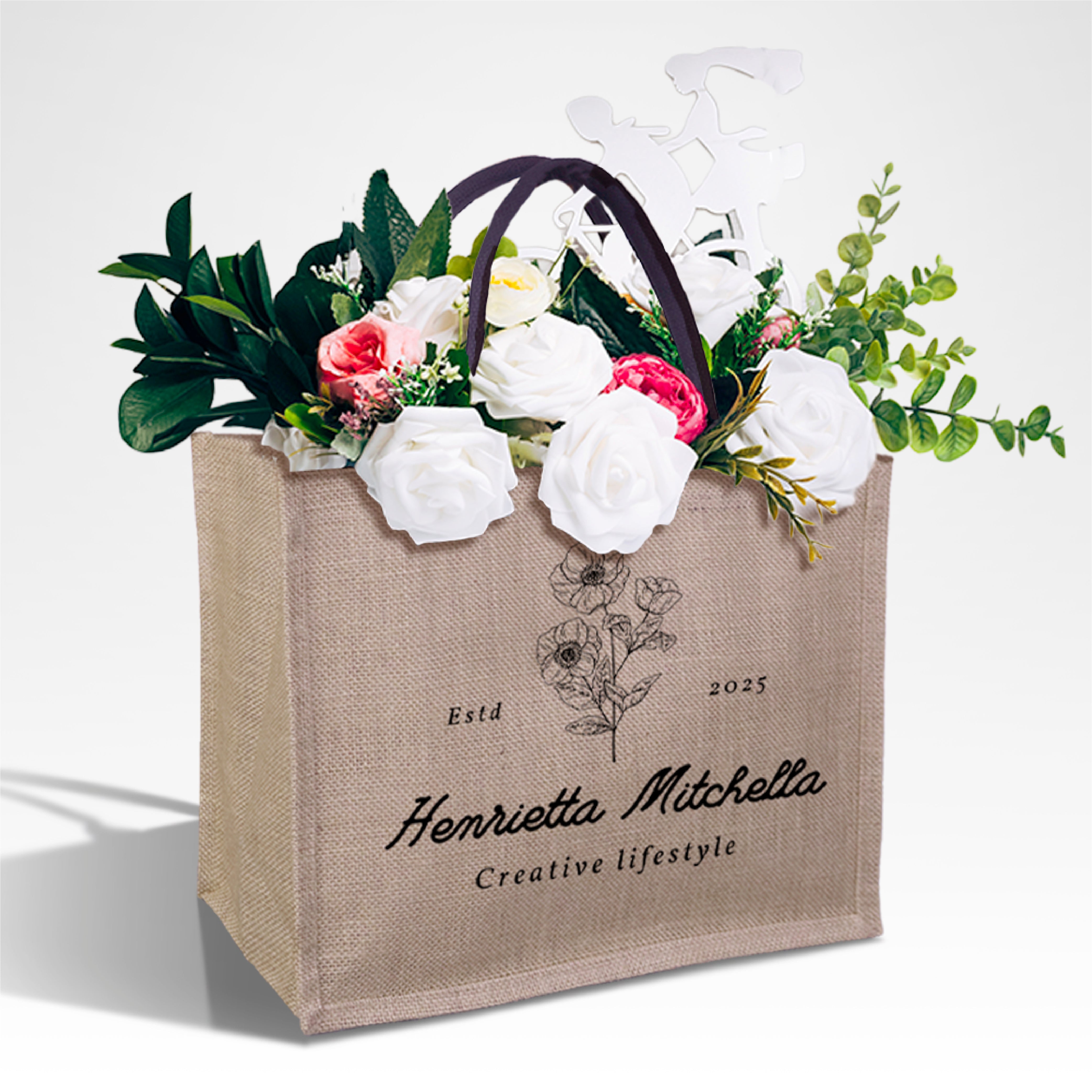 Plain Reusable Jute Tote Bag | 300GSM, 18L