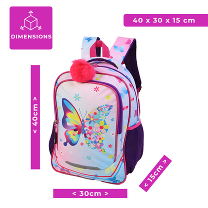 Junior Butterfly Backpack Set – 3-in-1 with Lunch & Pencil Bag