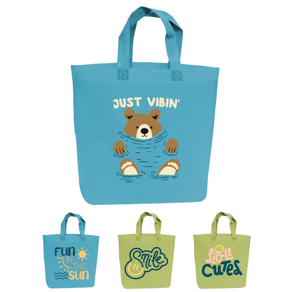 KNB - Kids Blue & Green Reusable Non-Woven Shopping Bag | 120GSM, 15L