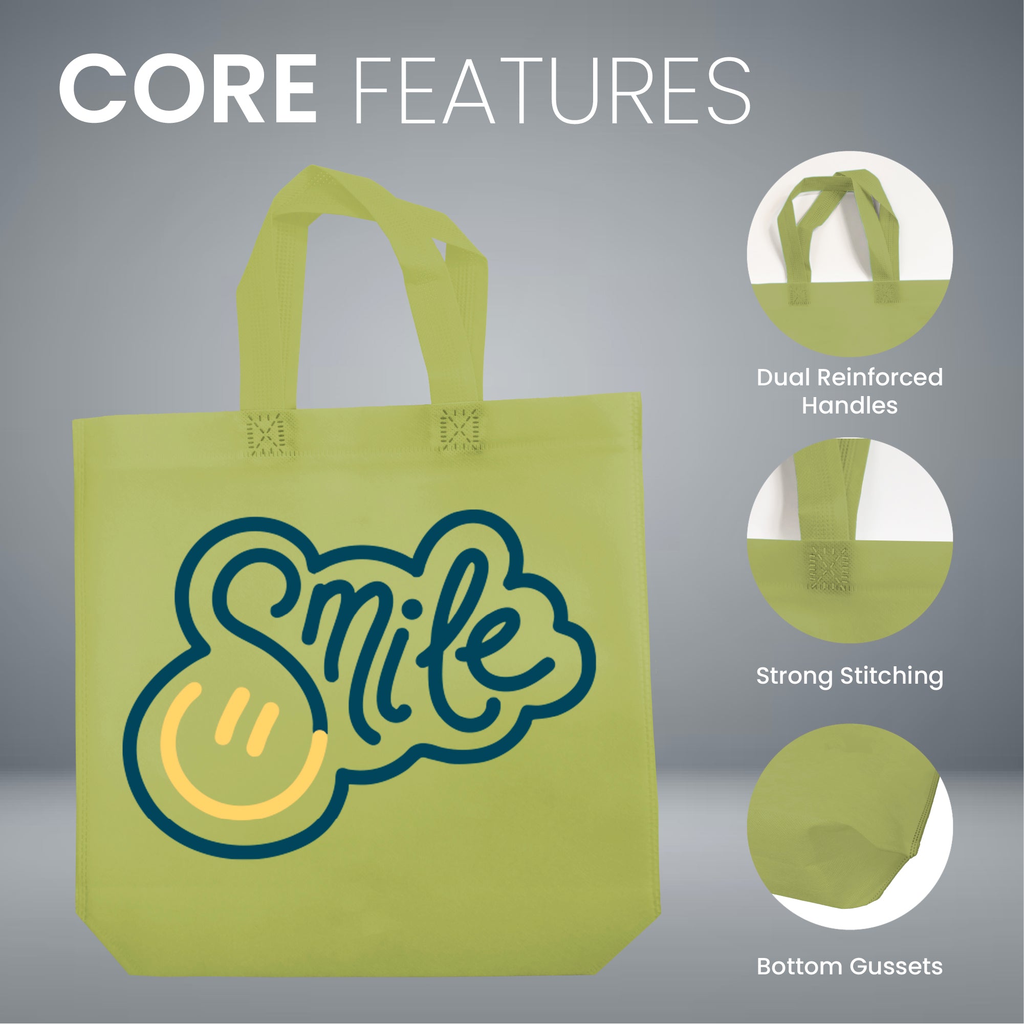 KNB - Kids Blue & Green Reusable Non-Woven Shopping Bag | 120GSM, 15L